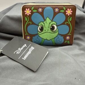 Loungefly Disney Tangled Pascal Wallet Rapunzel Chameleon Floral Zip Around